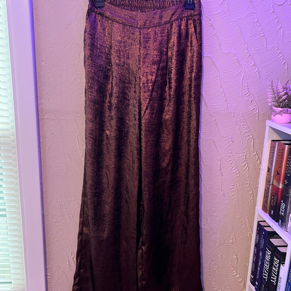 Elegant Bronze Shimmering Pants